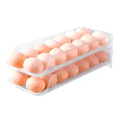 GENERICO - Huevera De 2 Niveles Y Doble Fila, Para 28 Huevos