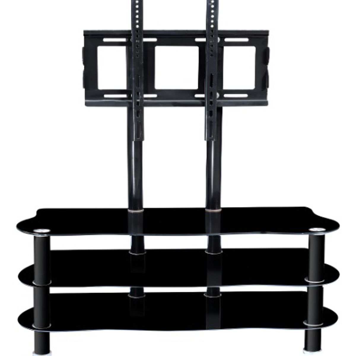GENERICO - Soporte Universal 3 Bandeja Vidrio Templado 21 A 50 Pulgadas Color Negro