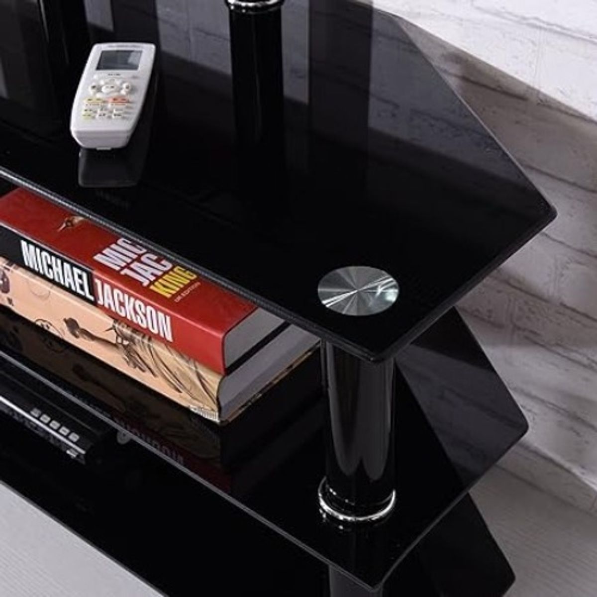 GENERICO - Soporte Universal 3 Bandeja Vidrio Templado 21 A 50 Pulgadas Color Negro