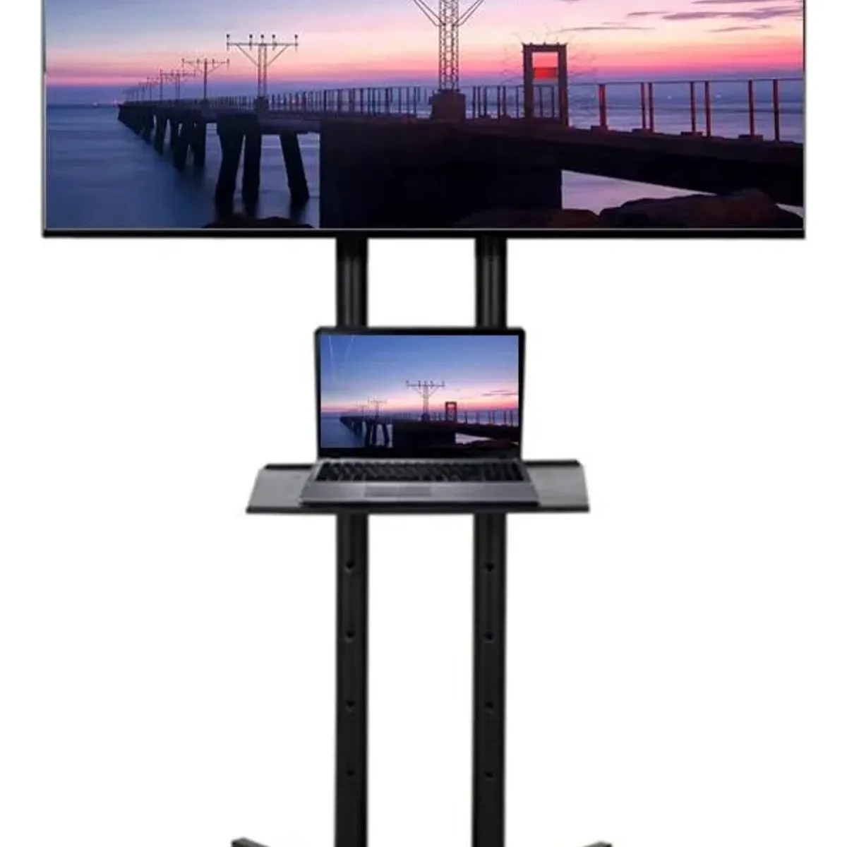 GENERICO - Soporte Tv Base Pedestal Rueda Televisores Movil 32 A 65p D Color Negro