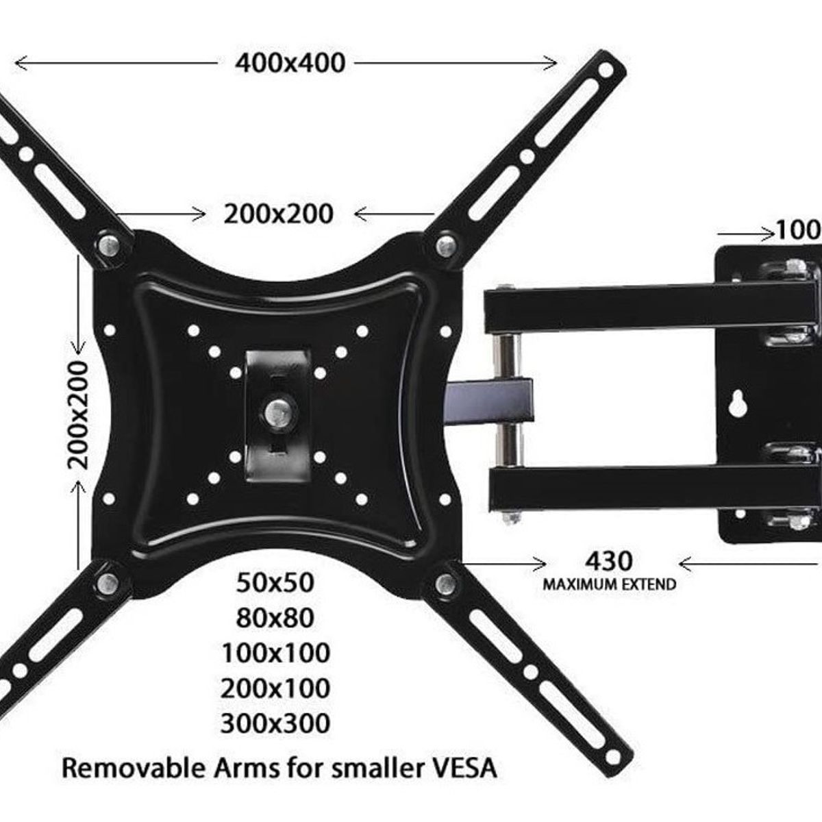 GENERICO - Soporte Televisor Tv Con Brazo 14-55 Pulgadas Hasta 50 Kilos