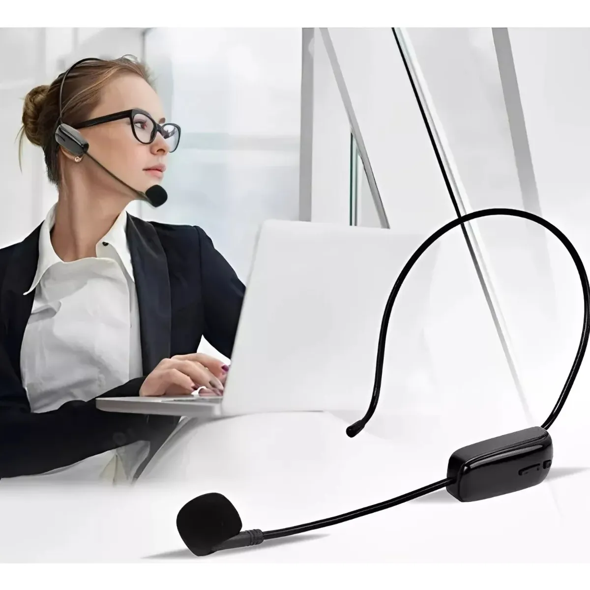 GENERICO - Microfono Inhalambrico Cintillo Recargable Frecuencia Fm Color NEGRO - 295020