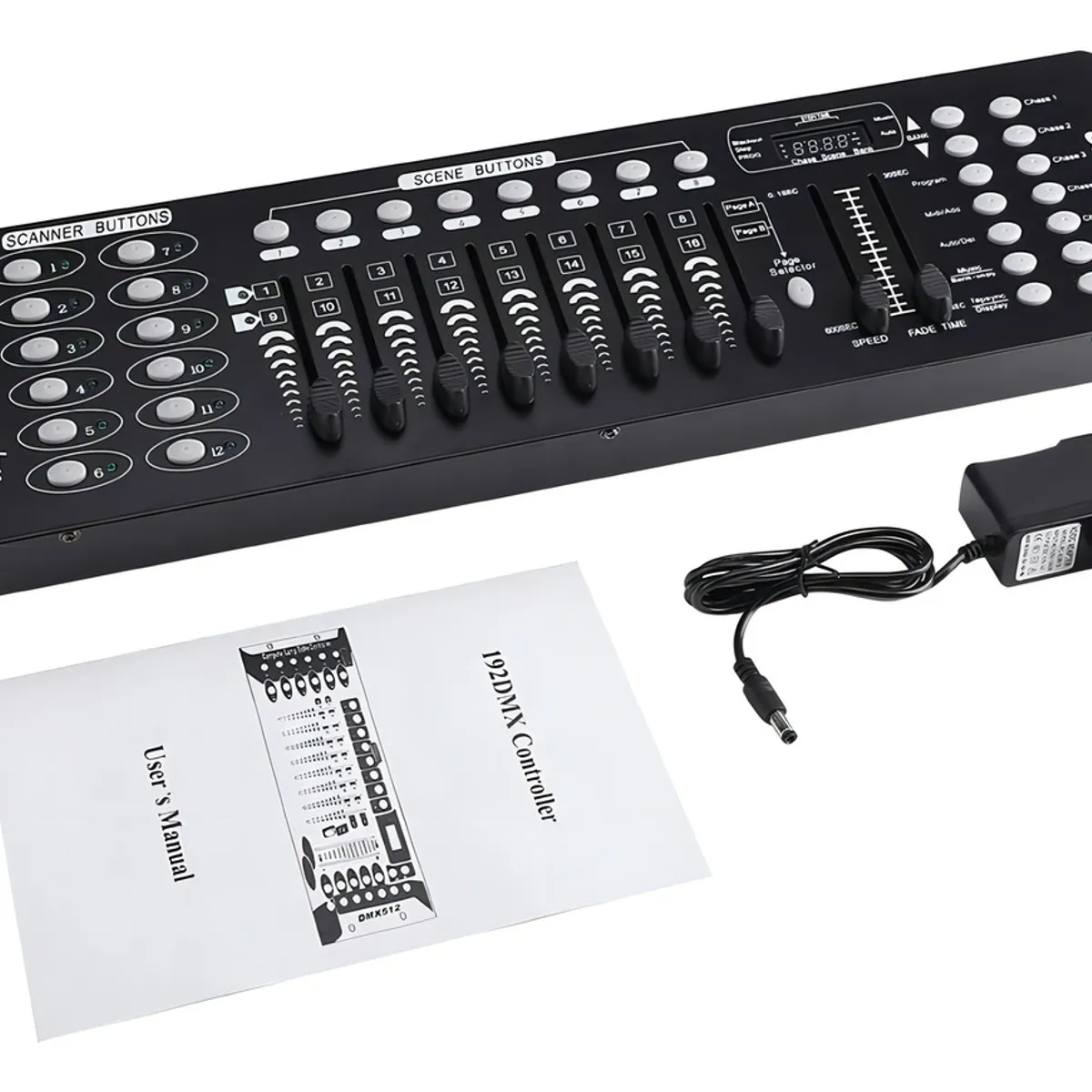 GENERICO - Controlador Dmx 512 Consola Mesa Iluminación 192 Canales Color Negro