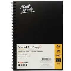 MONT MARTE - Croquera Papel Negro A5 80 Hojas 140gsm
