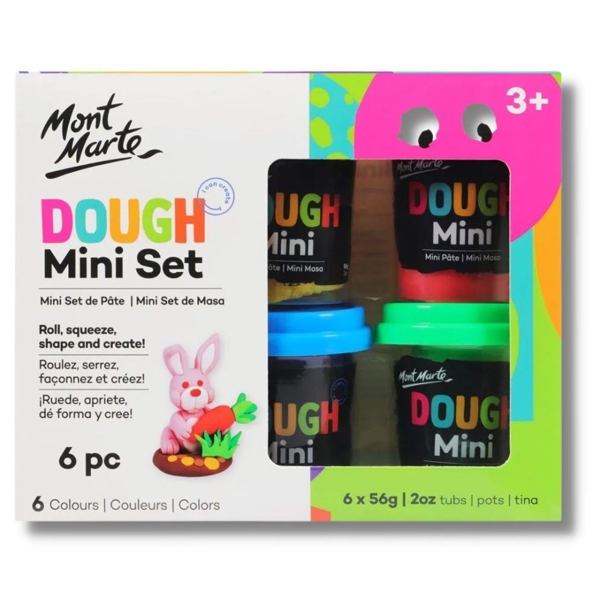 MONT MARTE - Mont Marte Pack 6 Masas de Modelar Kids Dough para Niños