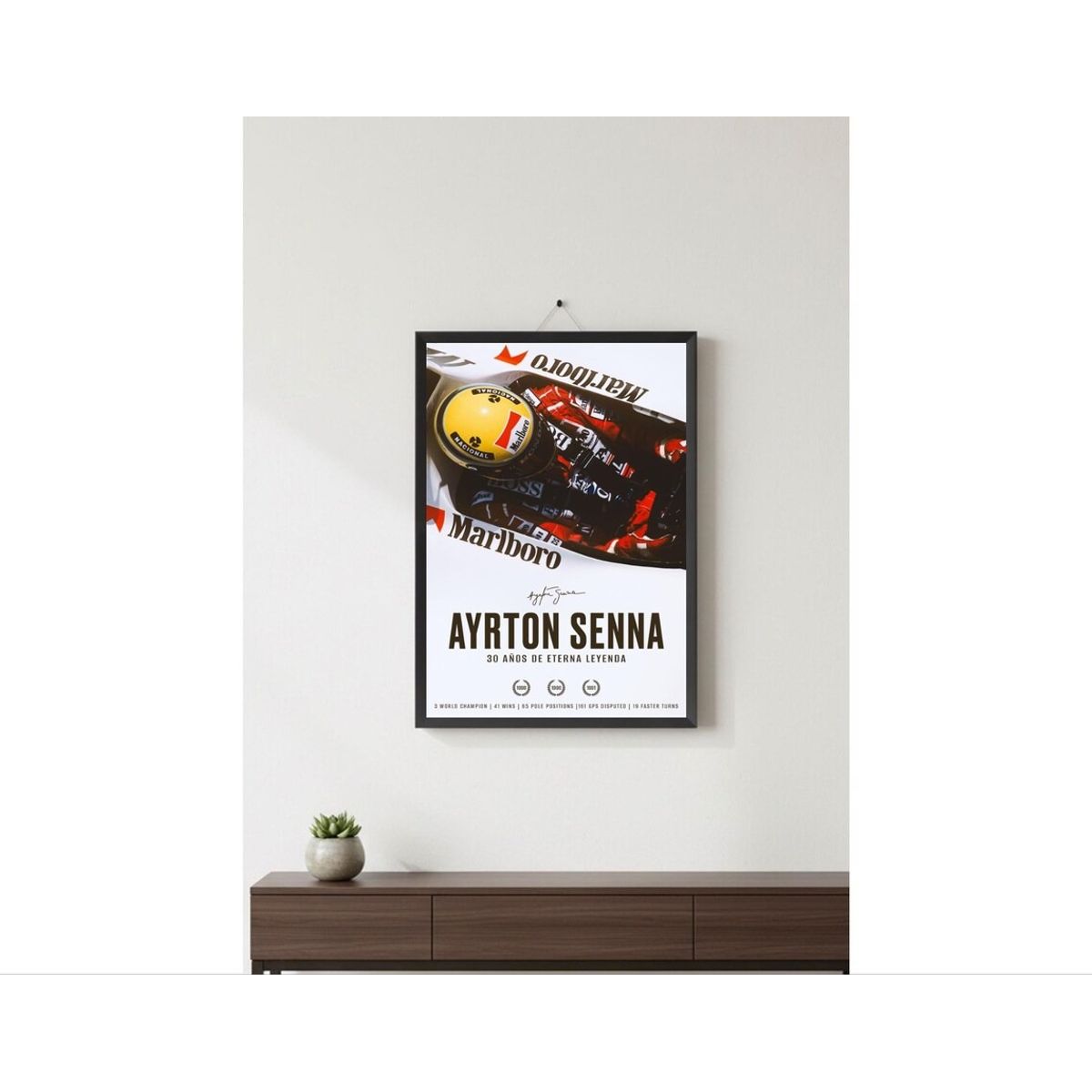 GENERICO - Cuadro Fórmula 1 Ayrton Senna Set Piloto F1 Leyenda