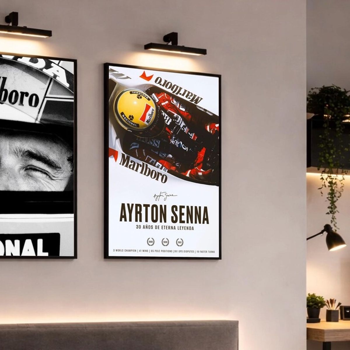 GENERICO - Cuadro Fórmula 1 Ayrton Senna Set Piloto F1 Leyenda