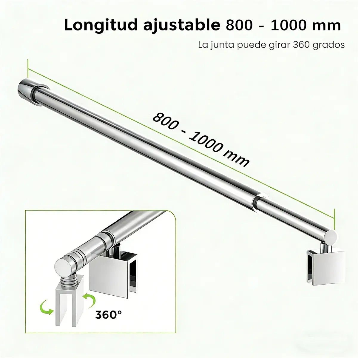 KUANGYE - Barra Estabilizadora Para Mampara Ducha Puerta Vidrio Baño