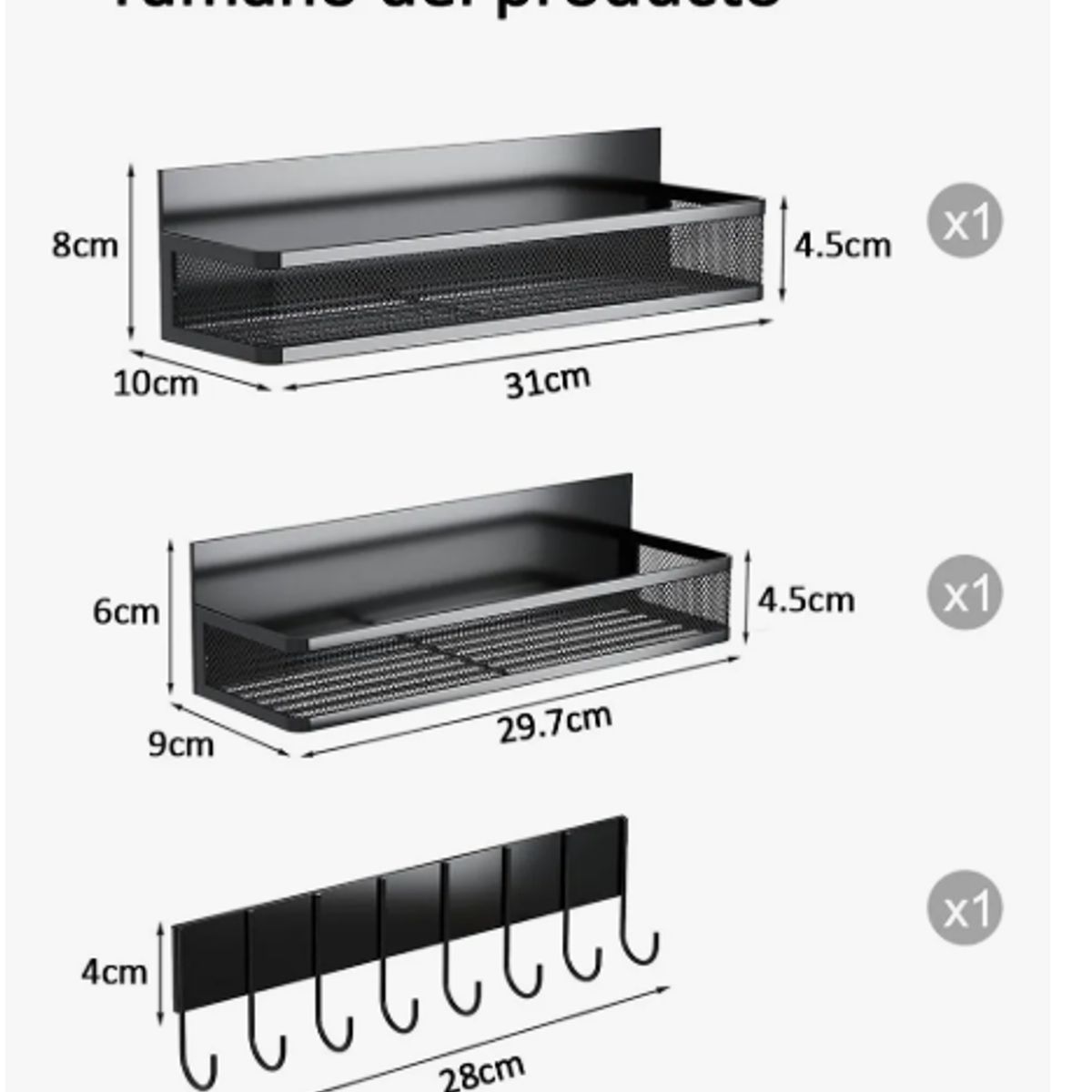 GENERICO - 2 Pcs Estante Almacenamiento Magnético Multifuncional+gancho