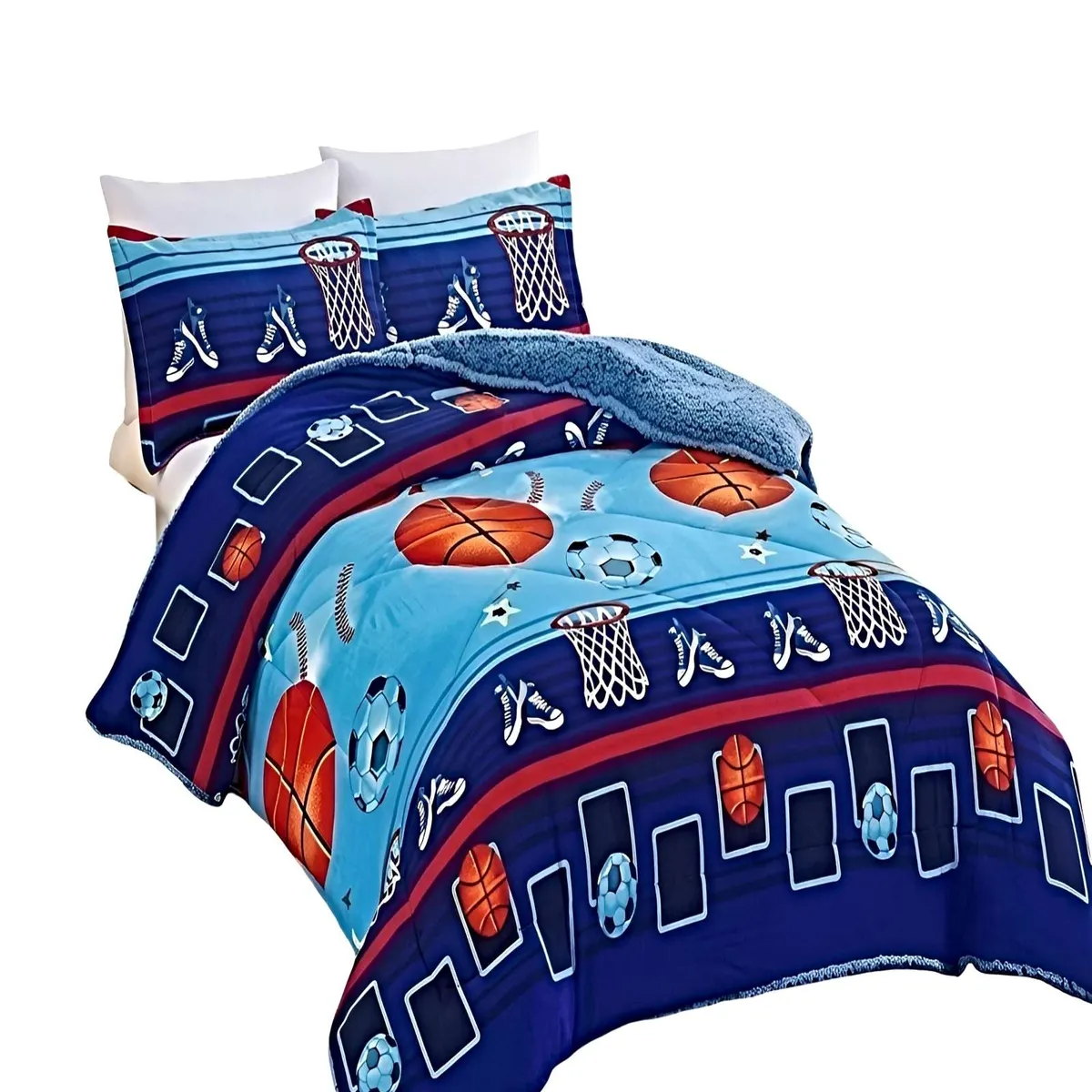 GENERICO - COBERTOR DE INVIERNO PLUSH 1.5 PLAZA 180X200CM AZUL