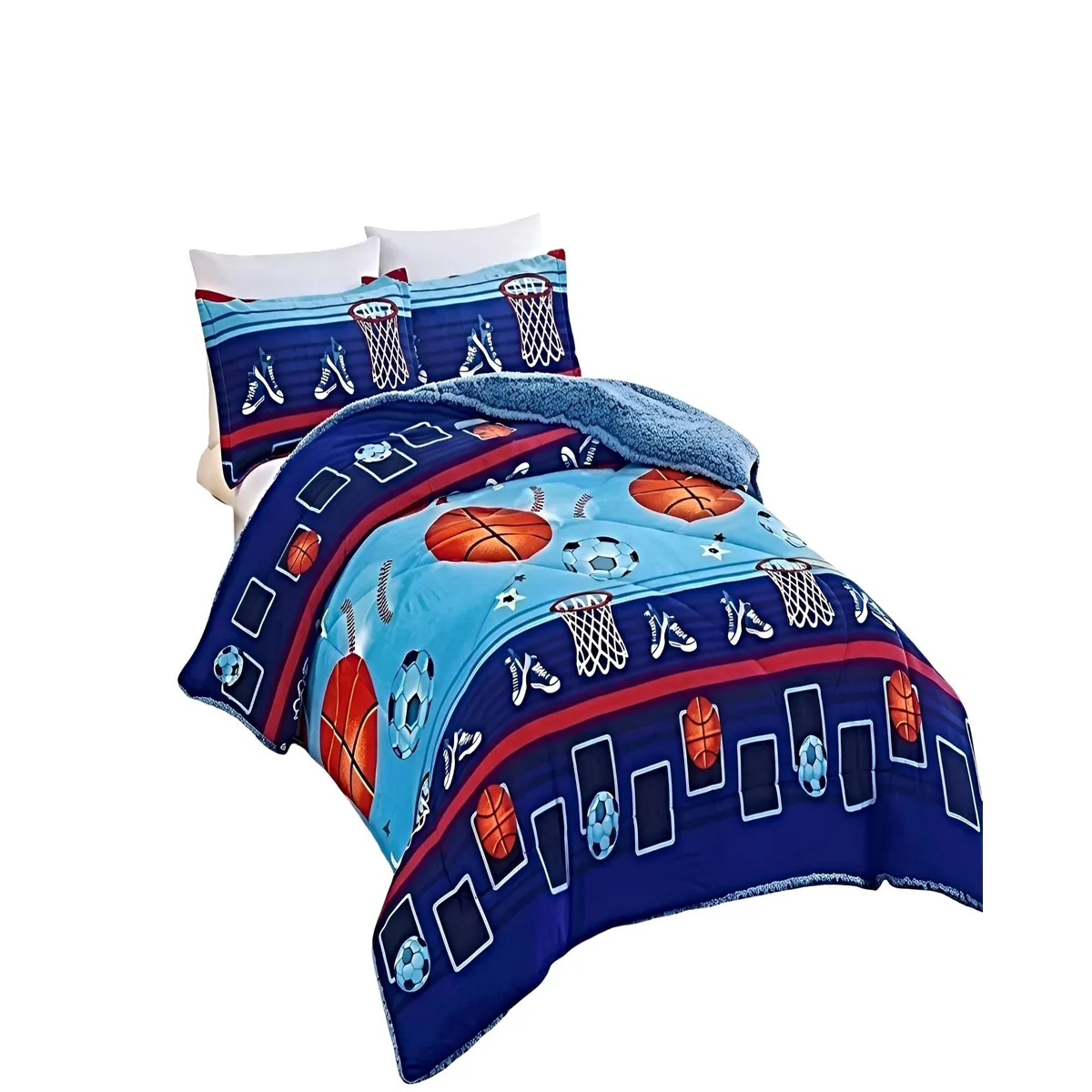 GENERICO - COBERTOR DE INVIERNO PLUSH 1.5 PLAZA 180X200CM AZUL
