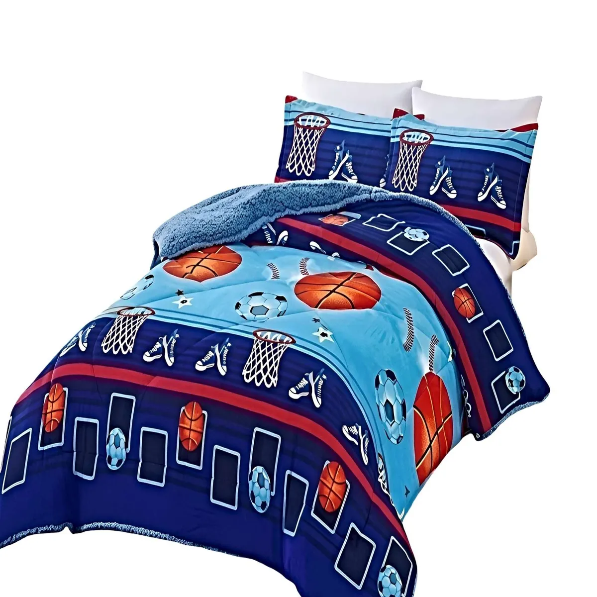 GENERICO - COBERTOR DE INVIERNO PLUSH 1.5 PLAZA 180X200CM AZUL