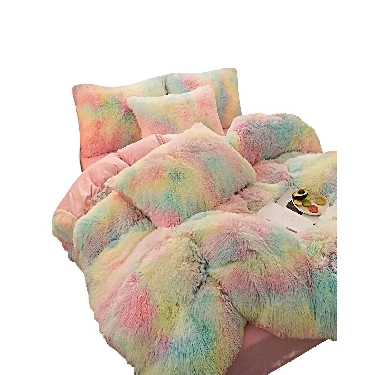 GENERICO - COBERTOR DE INVIERNO PELUDO 2 PLAZAS 230X250CM MULTICOLOR 1