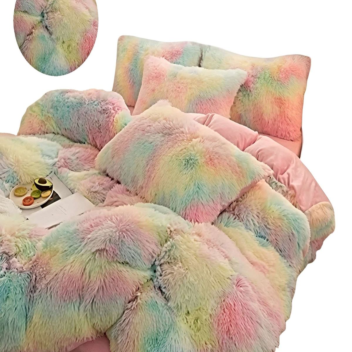 GENERICO - COBERTOR DE INVIERNO PELUDO 2 PLAZAS 230X250CM MULTICOLOR 1