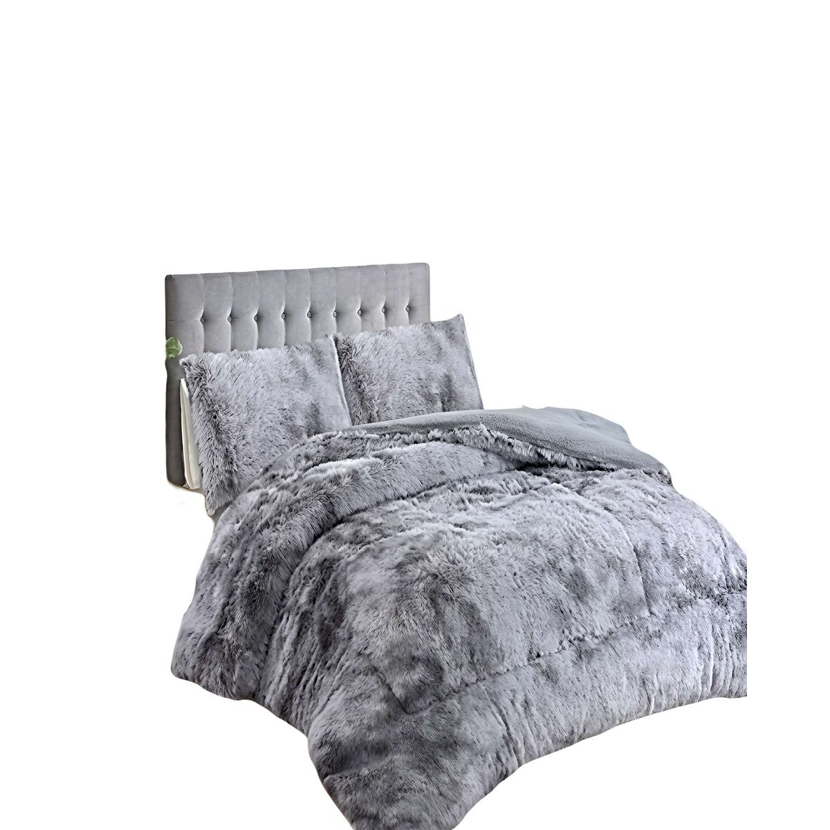 GENERICO - COBERTOR DE INVIERNO PELUDO 2 PLAZAS 230X250CM GRIS CLARO
