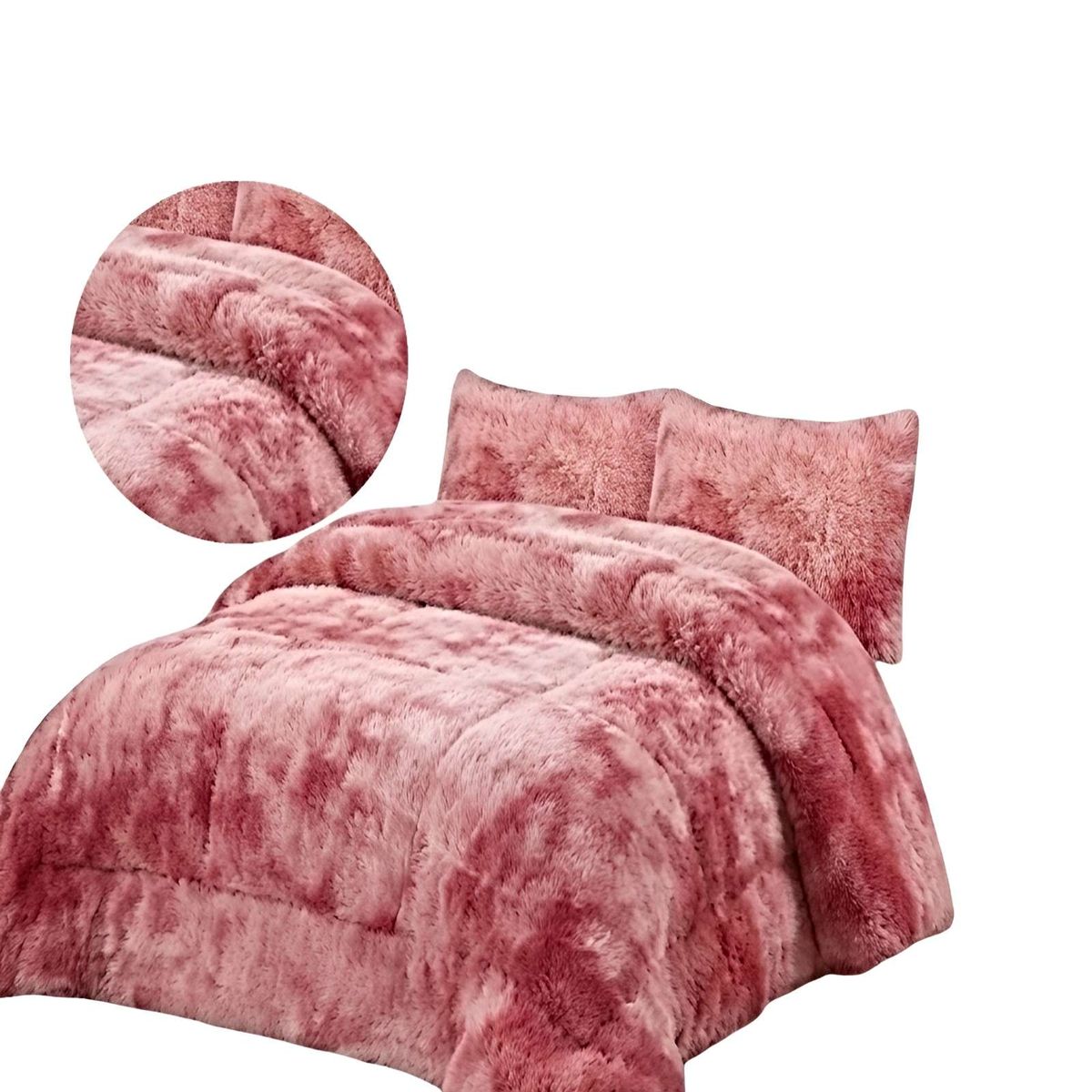 GENERICO - COBERTOR DE INVIERNO PELUDO 2 PLAZAS 230X250CM ROSA