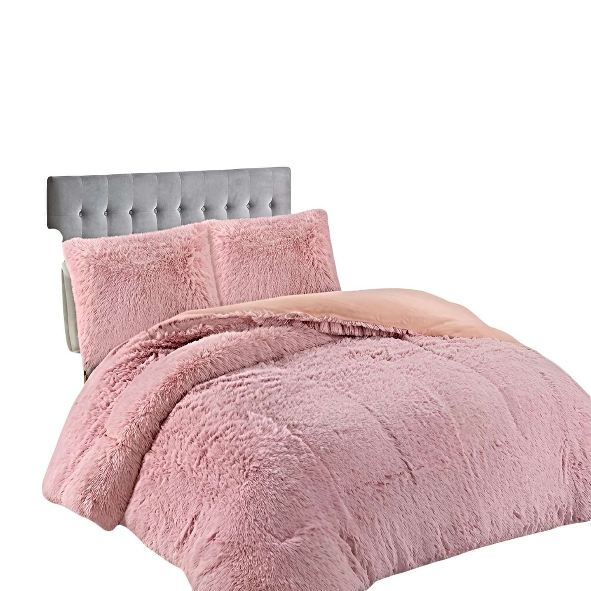 GENERICO - COBERTOR DE INVIERNO PELUDO 2 PLAZAS 230X250CM ROSA 2