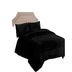 GENERICO - COBERTOR DE INVIERNO PLUSH KING 250X270CM NEGRO 1
