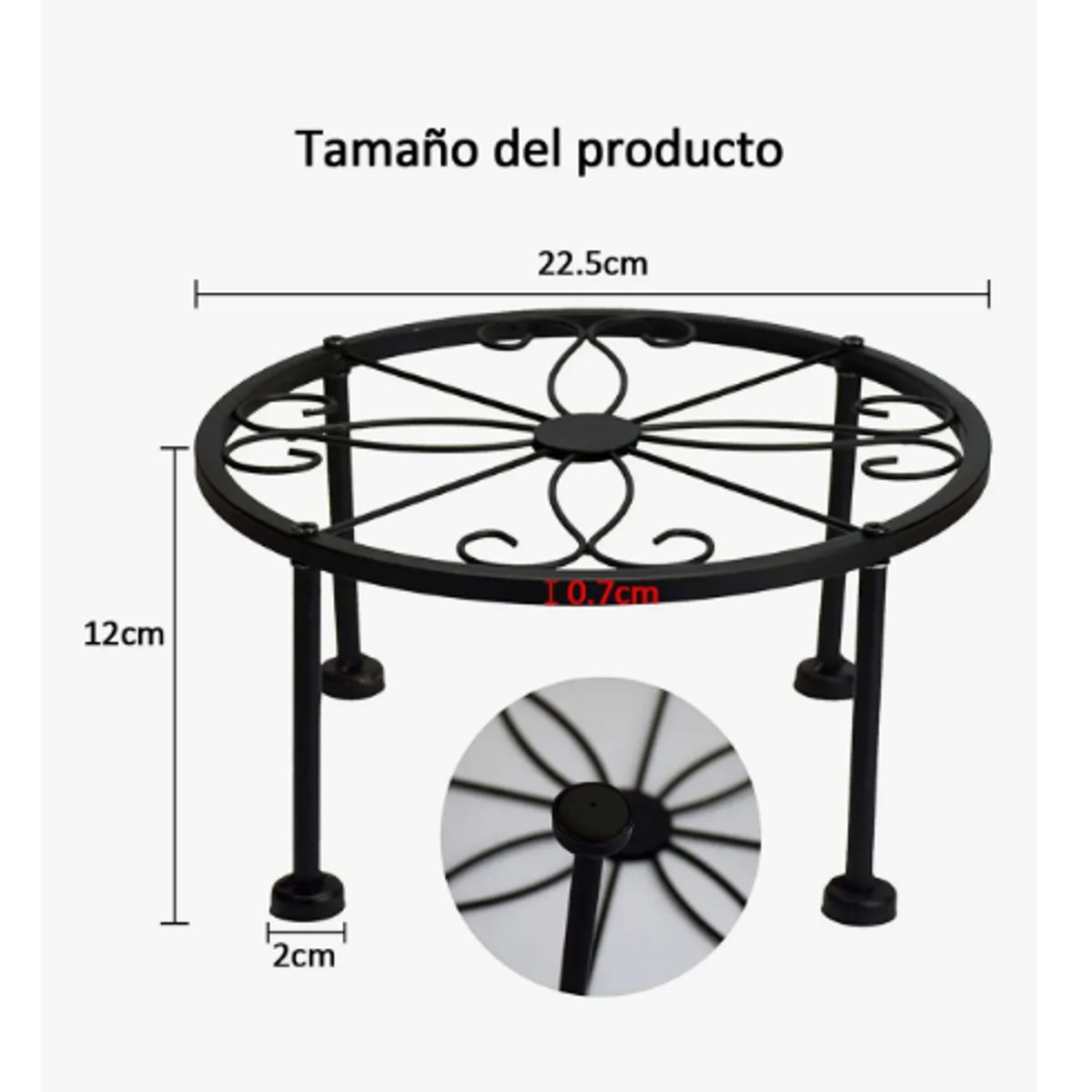 GENERICO - 2 Soporte Macetero Planta Retirable Interior Y Exterio 22cm
