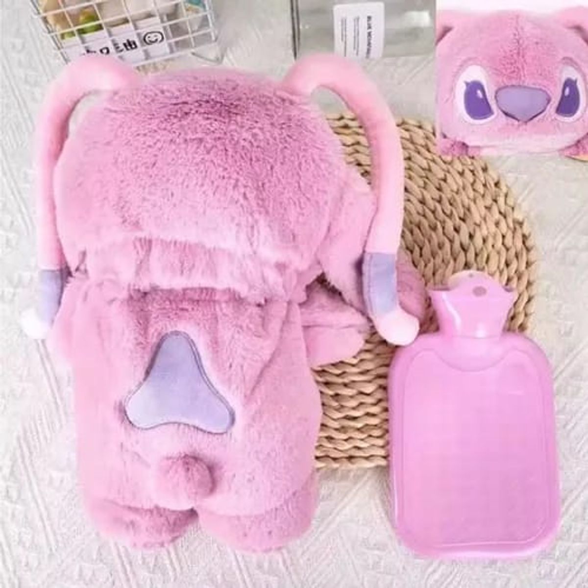 GENERICO - Guatero Térmico Peluche Angelaa Con Funda Peluche Kawaii