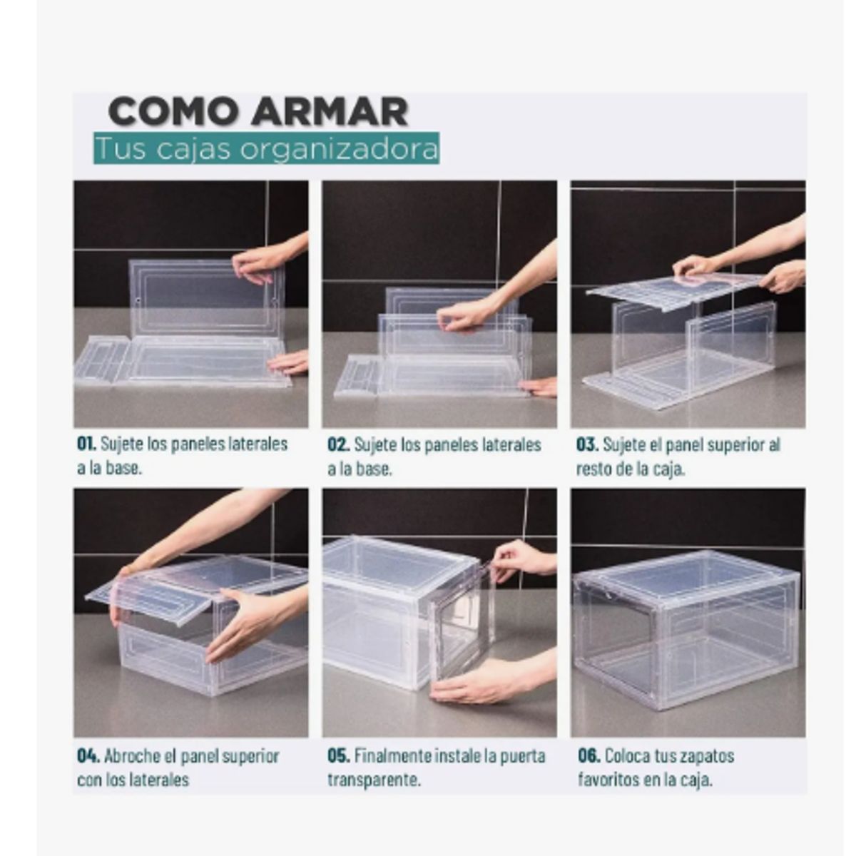 GENERICO - Caja Organizadora De Zapatos Set X2 Apilable Premium Blanco