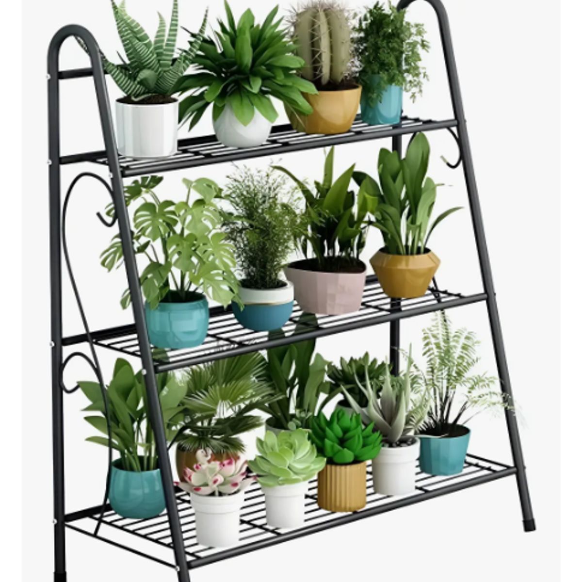 GENERICO - Estante Jardinera Huerto Metálico Planta 3 Niveles Metal