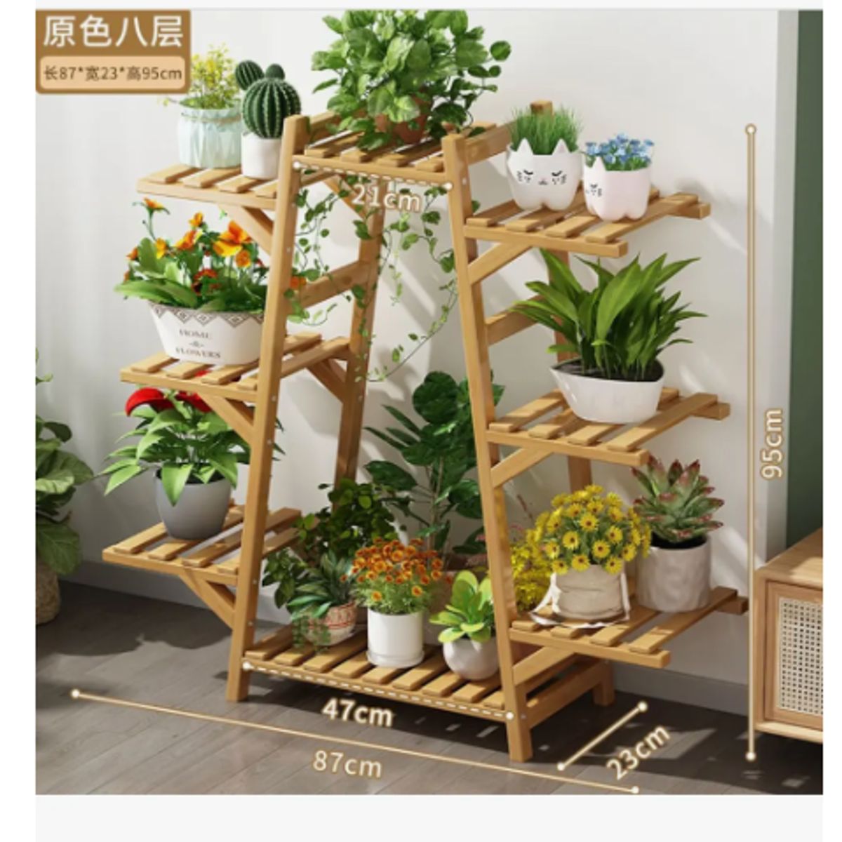 GENERICO - Soporte Para 8 Macetas Estante Jardinera Huerto Plantas.