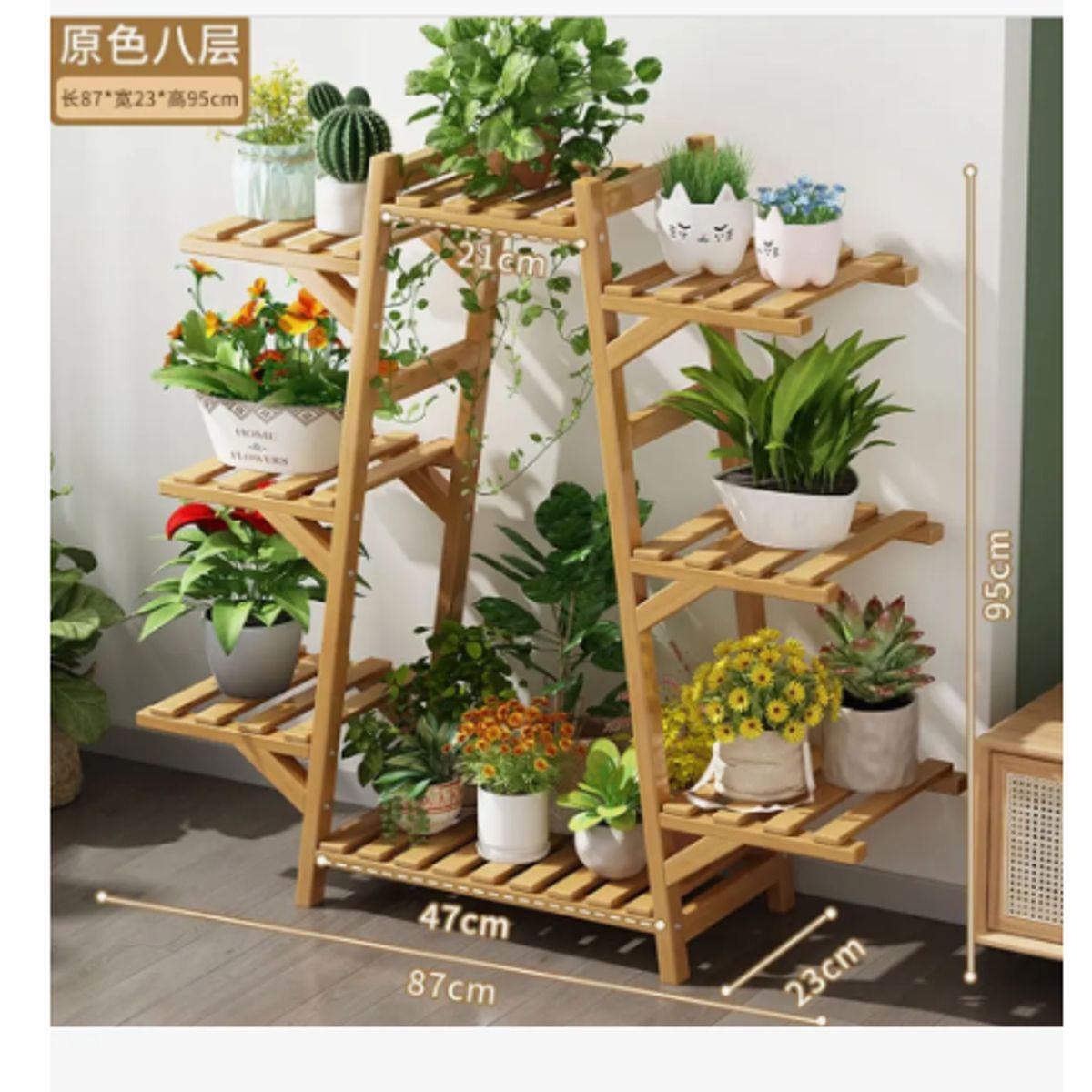 GENERICO - Soporte Para 8 Macetas Estante Jardinera Huerto Plantas.