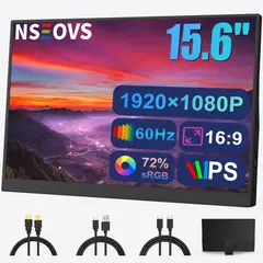 NSEOVS - Monitor Portátil Gamer 15.6 FHD 60Hz IPS Con soporte