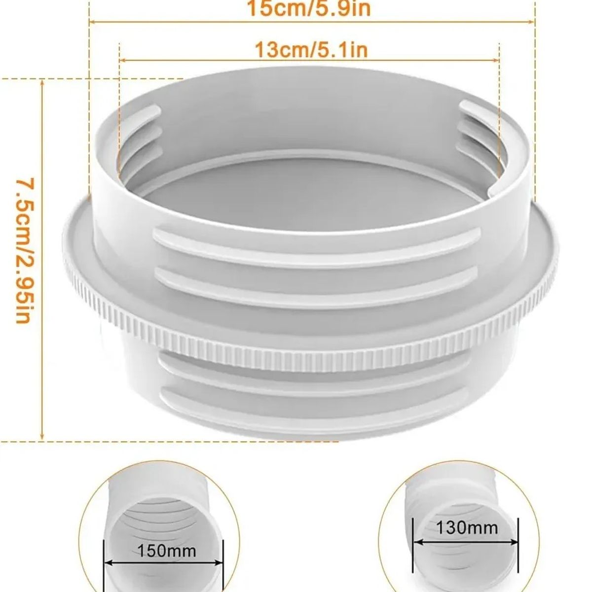 KUANGYE - Acople De Tubos O Mangas 15cm o 13cm Aire Acondicionado Portátil