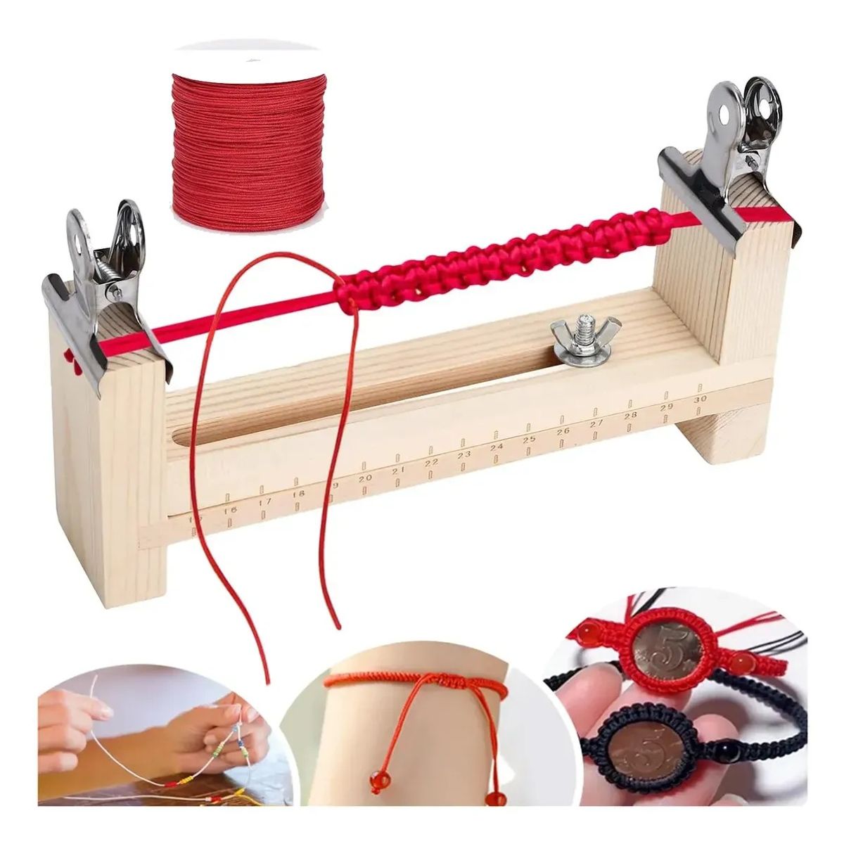 KUANGYE - Soporte De Madera Para Hacer Pulseras Tejidas