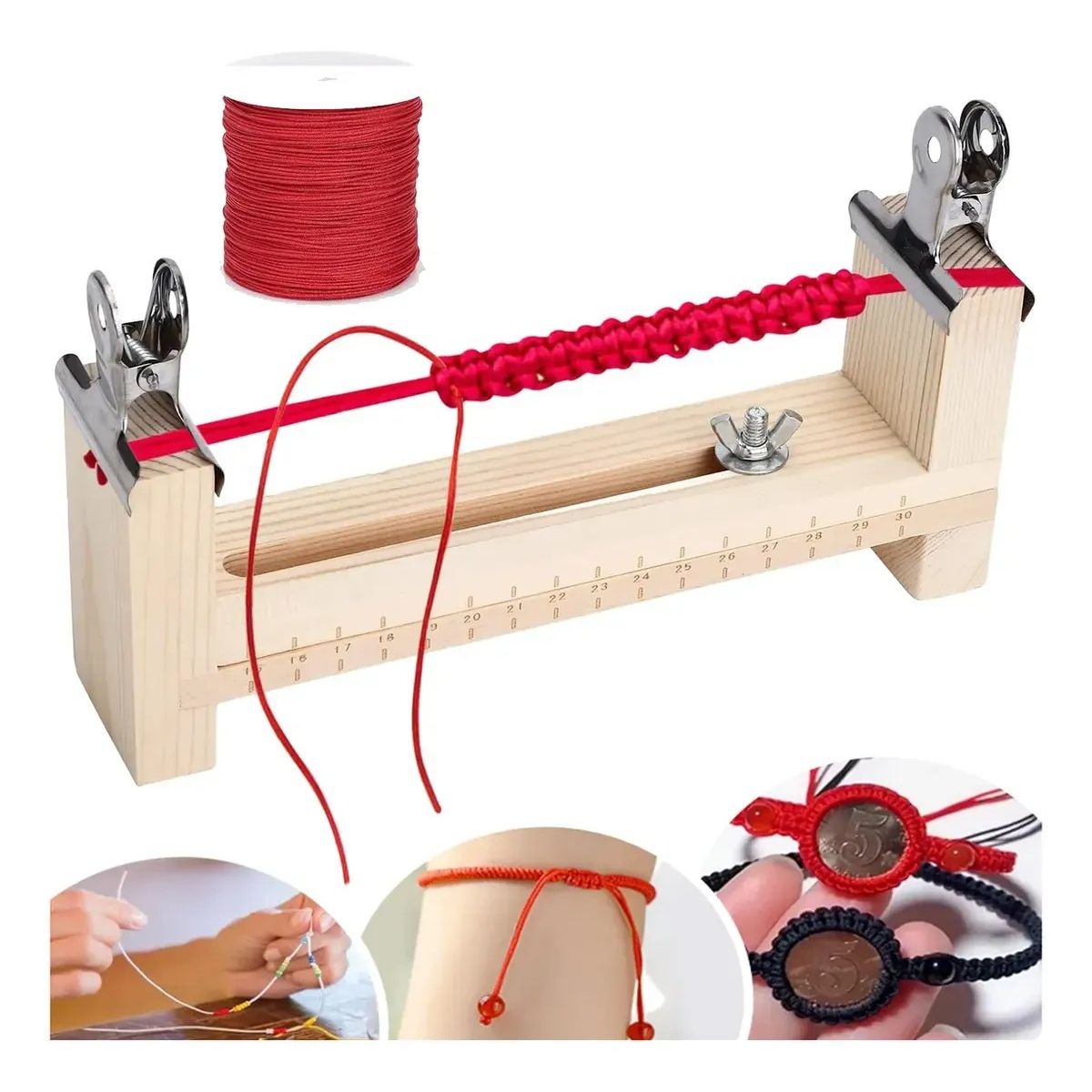 KUANGYE - Soporte De Madera Para Hacer Pulseras Tejidas
