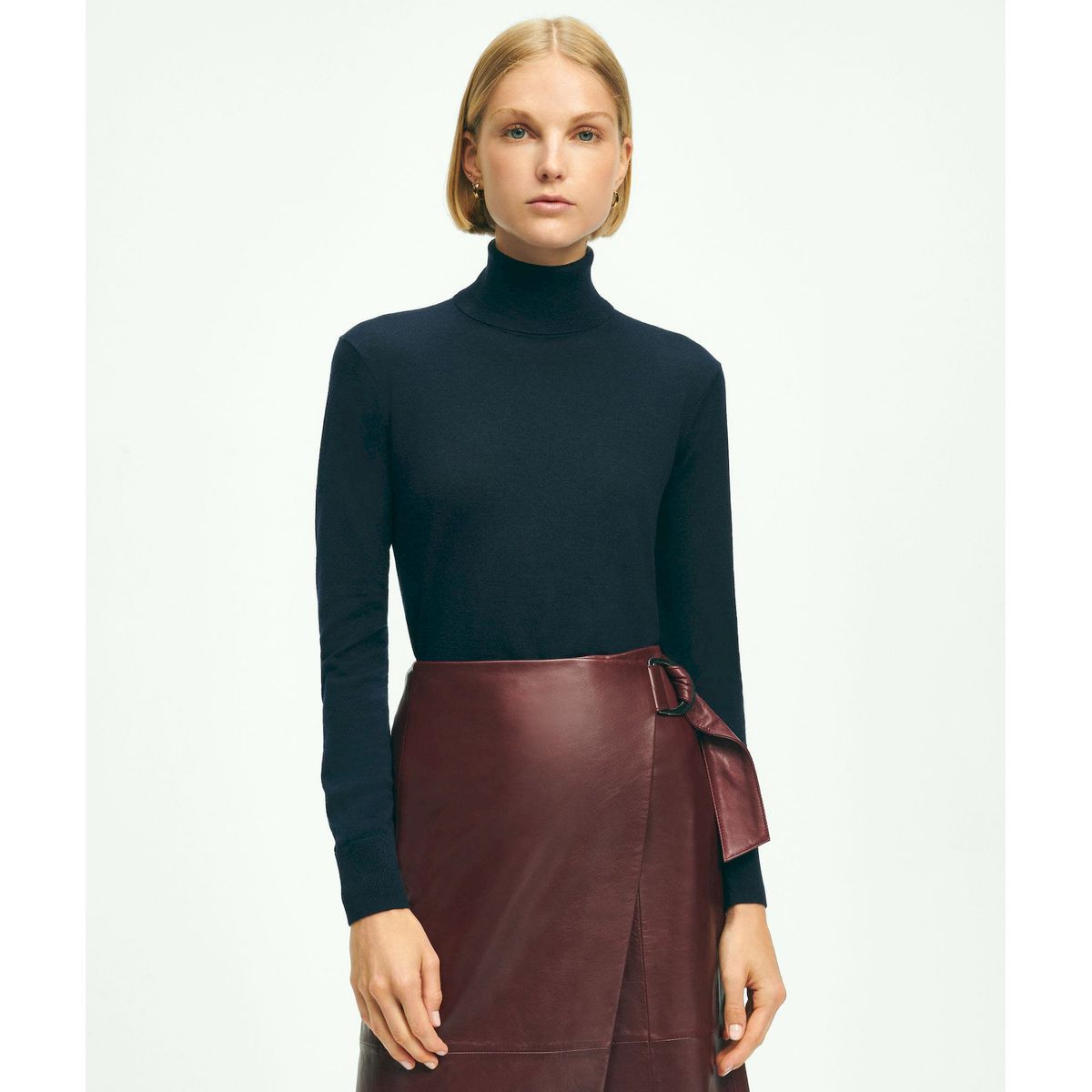 BROOKS BROTHERS - Sweater Mujer Merino Turtleneck Azul Brooks Brothers