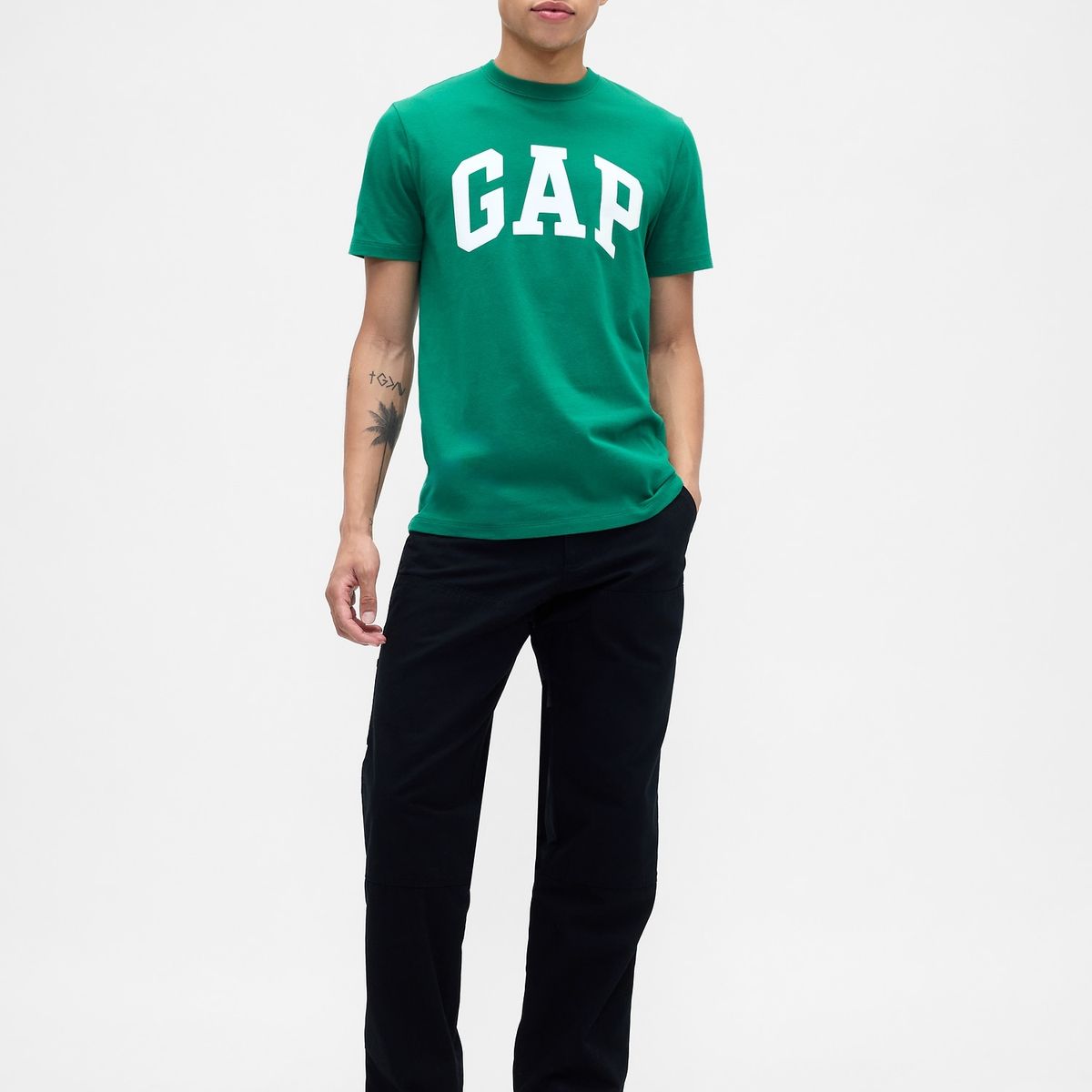 GAP - Polera Hombre Gap Manga Corta Logo Verde