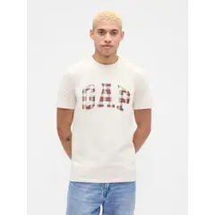 GAP - Polera Hombre Manga Corta Logo Beige