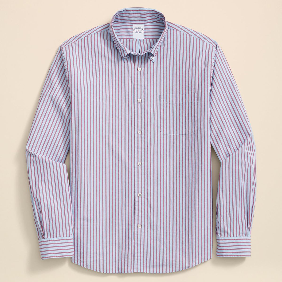 BROOKS BROTHERS - Camisa Hombre Ni Frdy Poplin Bengal Stripe Reg Celeste Brooks Brothers