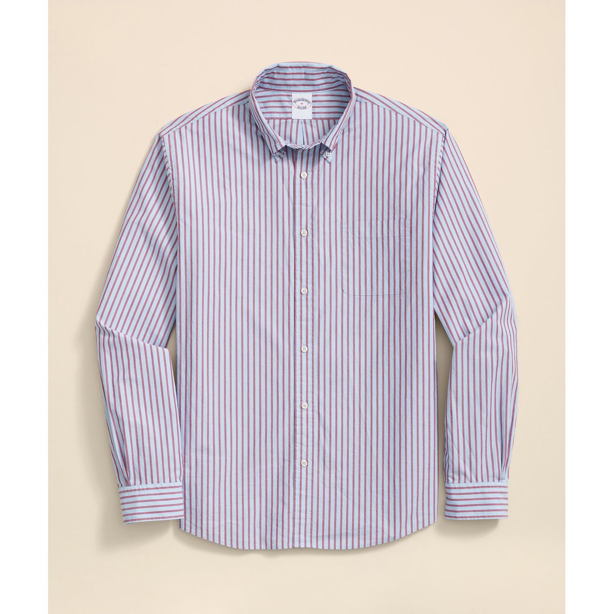 BROOKS BROTHERS - Camisa Hombre Ni Frdy Poplin Bengal Stripe Reg Celeste Brooks Brothers