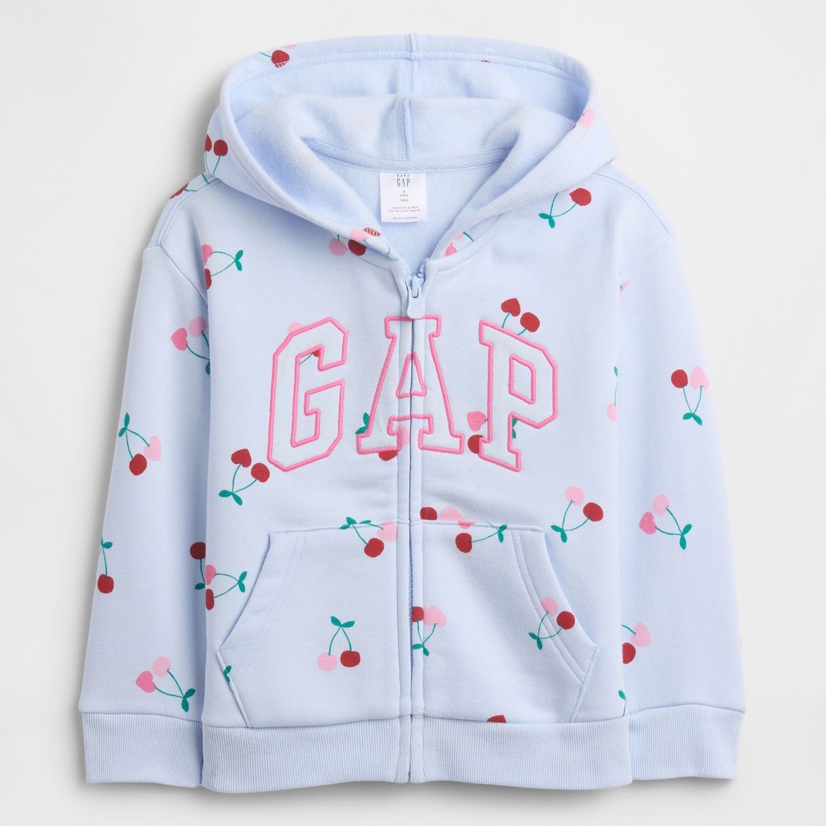 GAP - Polerón Toddler Niña Con Gorro Con Cierre Logo Azul Gap