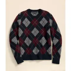 BROOKS BROTHERS - Sweater Hombre Brushed Wool Argyle Azul
