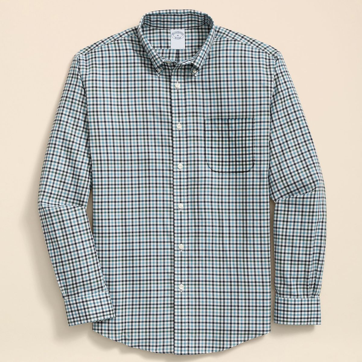 BROOKS BROTHERS - Camisa Hombre Ni Supima Twill Check Reg Celeste Brooks Brothers