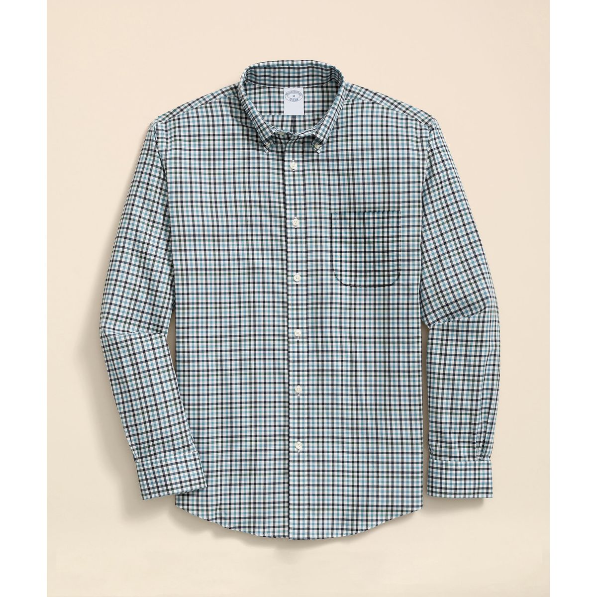 BROOKS BROTHERS - Camisa Hombre Ni Supima Twill Check Reg Celeste Brooks Brothers
