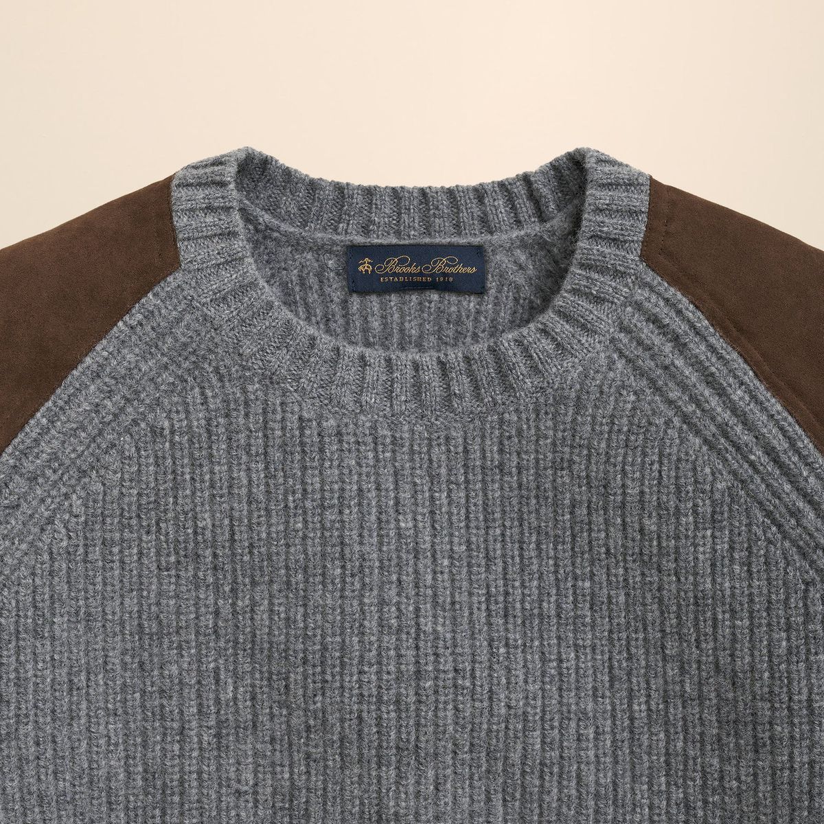 BROOKS BROTHERS - Sweater Hombre Lambswool Military Gris Brooks Brothers