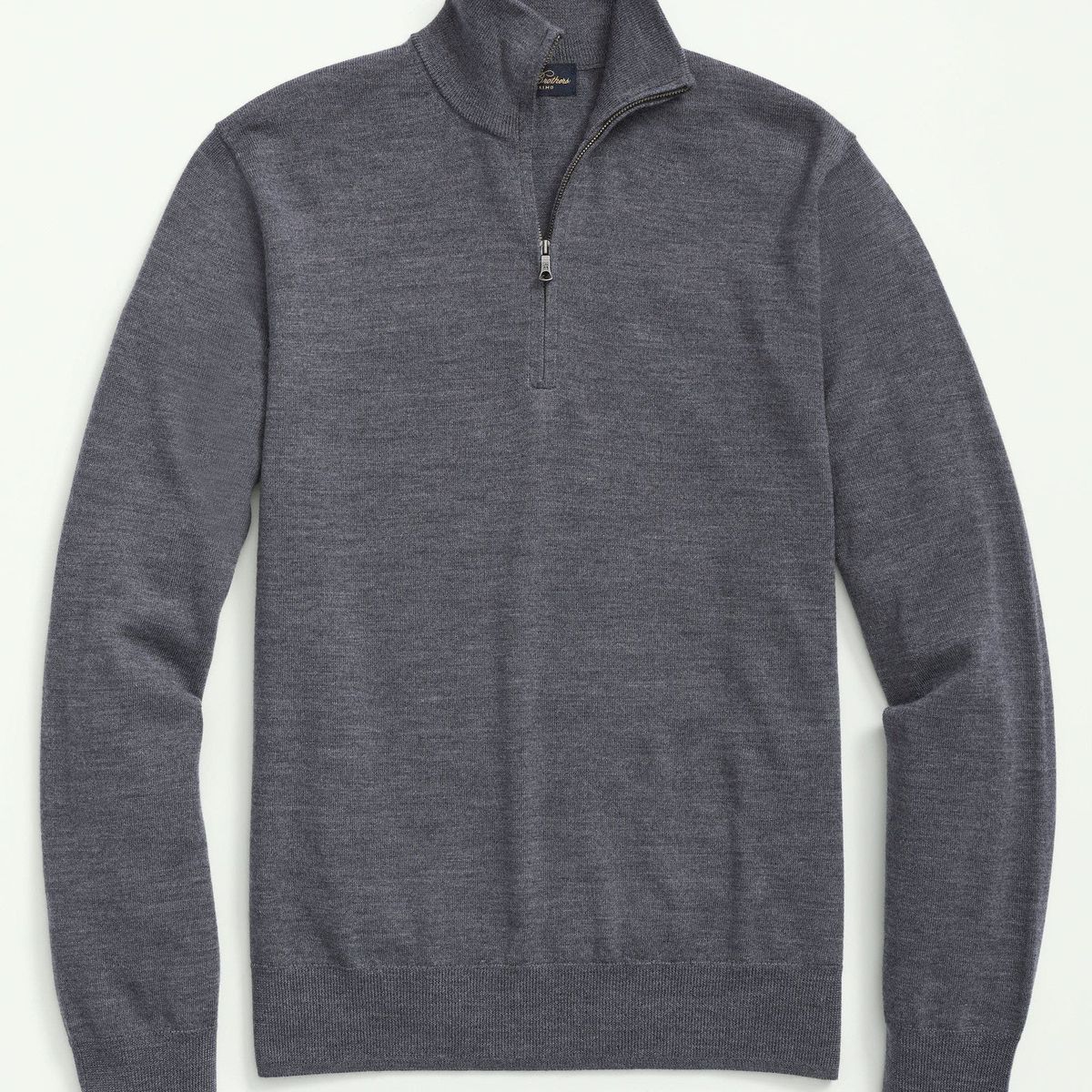 BROOKS BROTHERS - Sweater Hombre Ultimate Merino Wool Half-Zip Gris Brooks Brothers