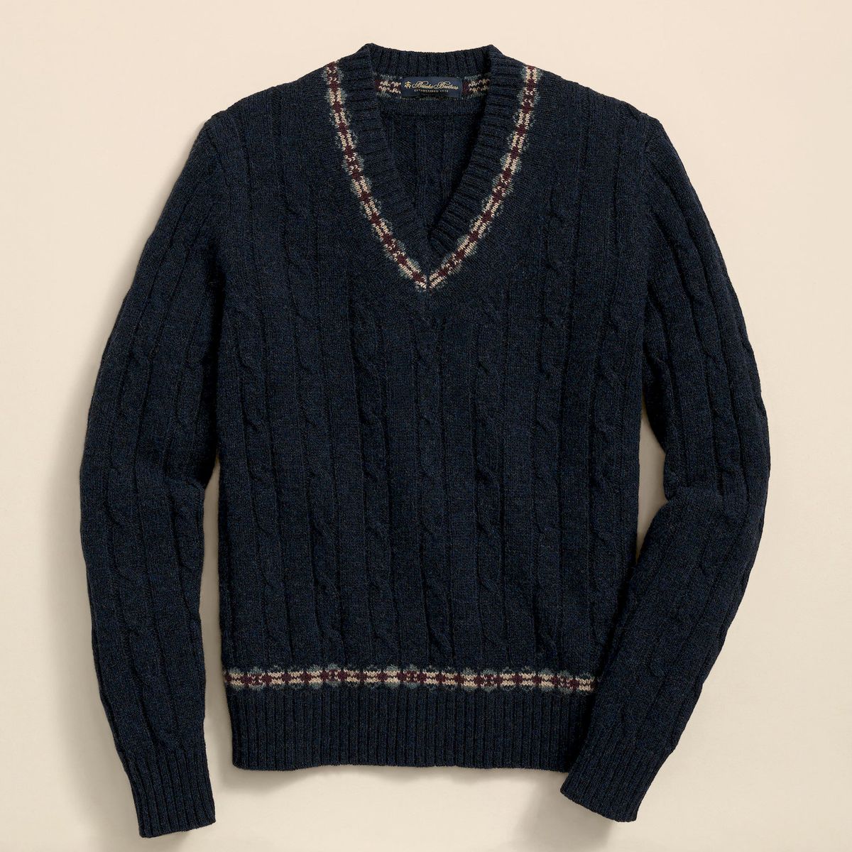 BROOKS BROTHERS - Sweater Hombre Wool Archive Tennis Azul Brooks Brothers