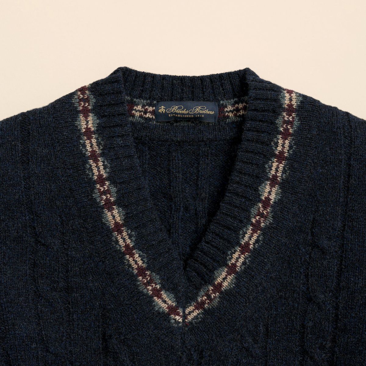 BROOKS BROTHERS - Sweater Hombre Wool Archive Tennis Azul Brooks Brothers