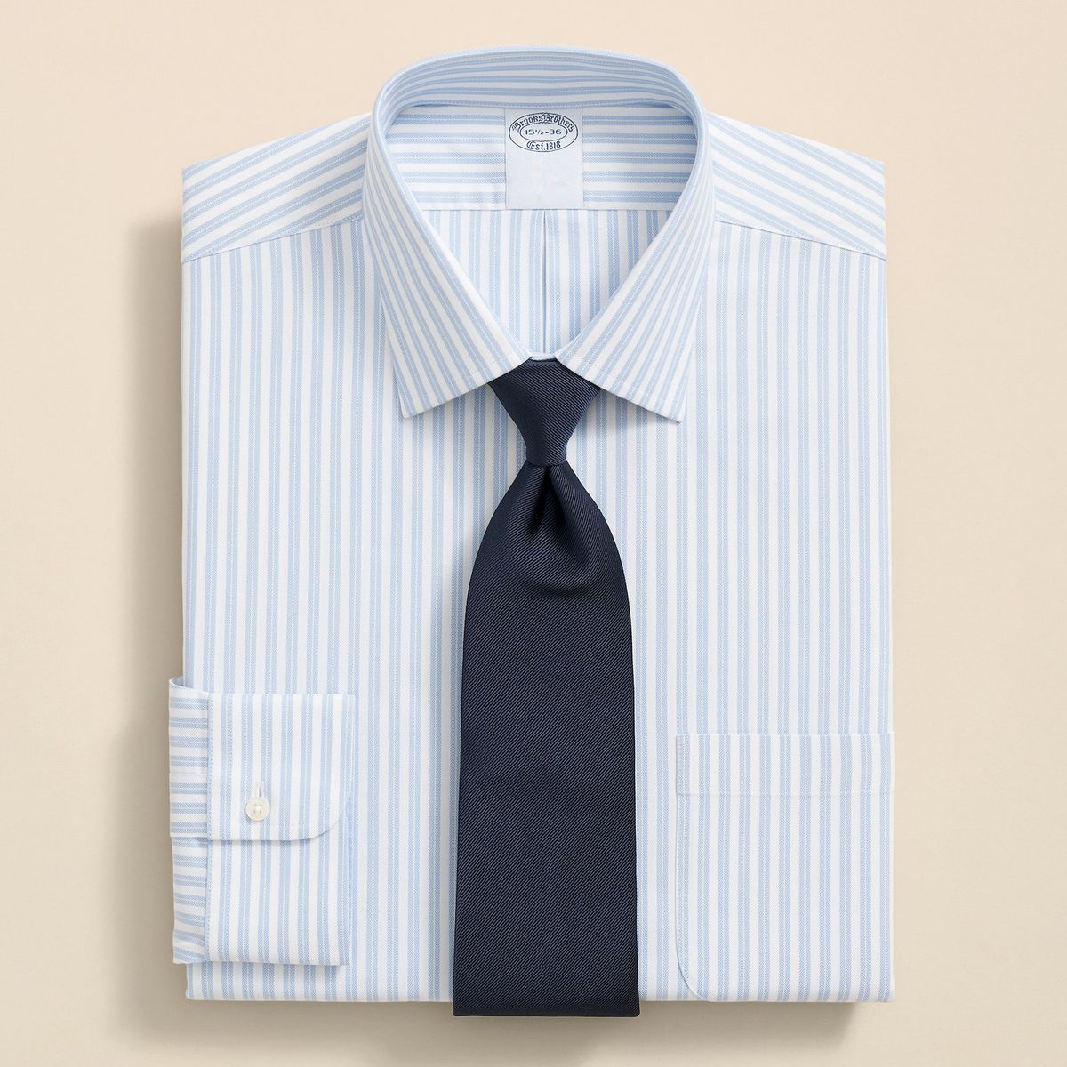 BROOKS BROTHERS - Camisa Hombre Ni Supima Stripe Ainsley Reg Celeste Brooks Brothers