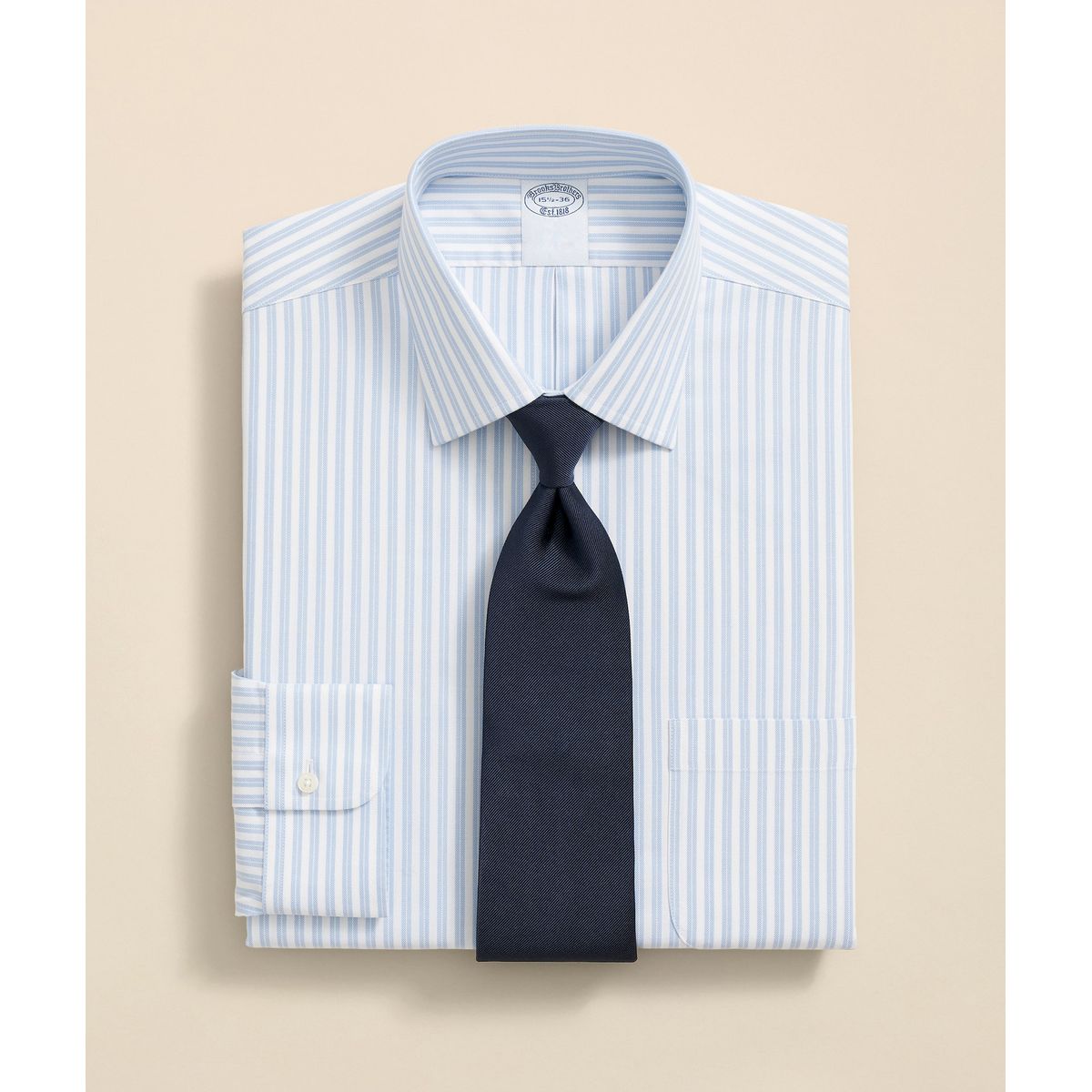BROOKS BROTHERS - Camisa Hombre Ni Supima Stripe Ainsley Reg Celeste Brooks Brothers