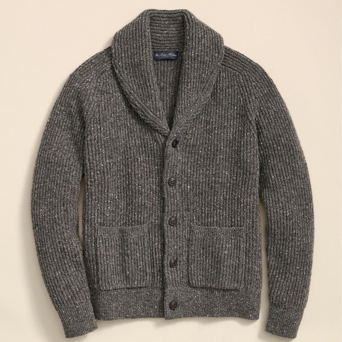 BROOKS BROTHERS - Sweater Hombre Merino Wool Donegal Cardigan Gris Brooks Brothers
