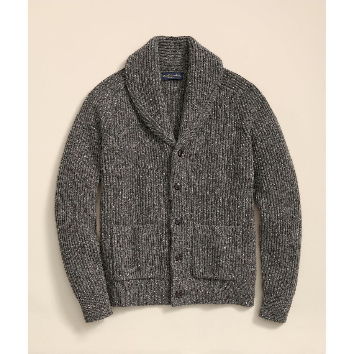 BROOKS BROTHERS - Sweater Hombre Merino Wool Donegal Cardigan Gris Brooks Brothers