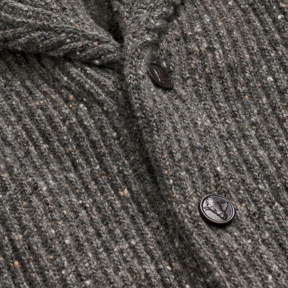 BROOKS BROTHERS - Sweater Hombre Merino Wool Donegal Cardigan Gris Brooks Brothers